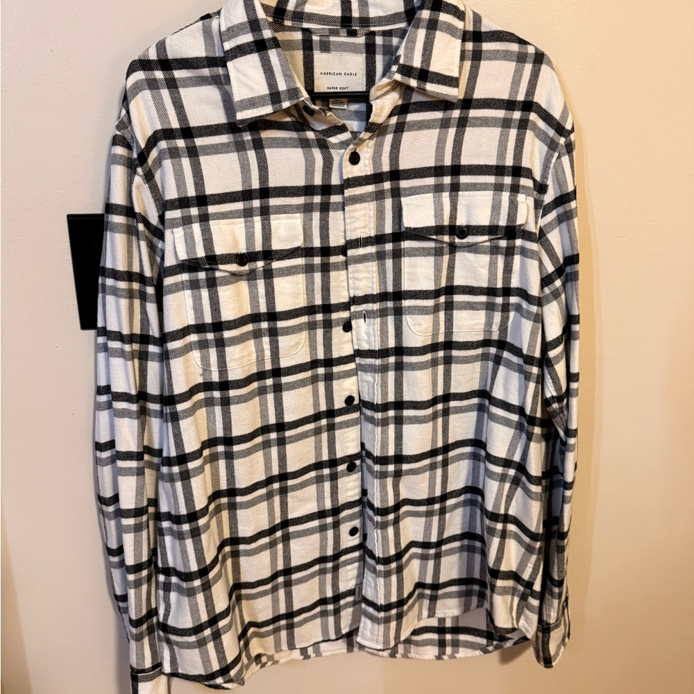 American Eagle Outfitters Monochrome Plaid Shirt